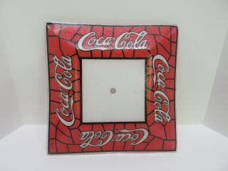 1970’s Vintage Coca Cola Tiffany Style Square Glass Ceiling Light Fixture Cover