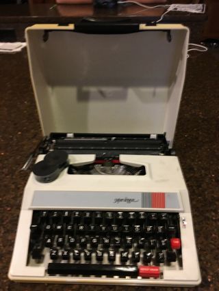 Vintage Rover 5000 Deluxe Typewriter With Case And Extra Ribbon