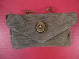 Wwii Era Us Army M1942 First Aid Kit Od Green Canvas Pouch - -