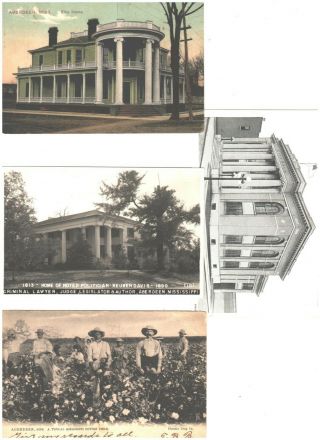 8 Different Old Postcards From Aberdeen,  Mississippi