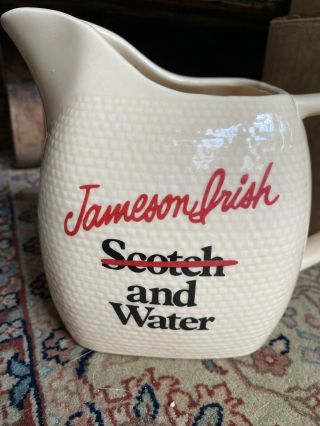 Vintage Jameson Irish Whiskey Bar Water Pitcher Ceramic Pub Jug 3