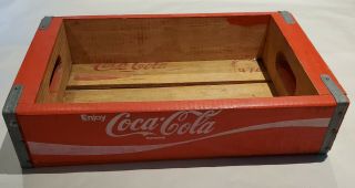 Vintage Red White Coca - Cola Coke Wooden Soda Bottle Crate 1974