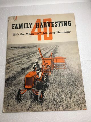 1940s Allis - Chalmer Model 40 Crop Harvester Brochure Form Tl - 227