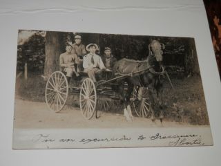 Benton Pa - Stillwater Pa - Old Real - Photo Postcard - Horse - Drawn Excursion