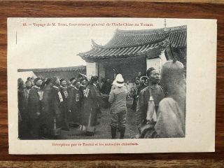 China Old Postcard Chinese Mandarins People Gouverneur General Yunnan Yunam