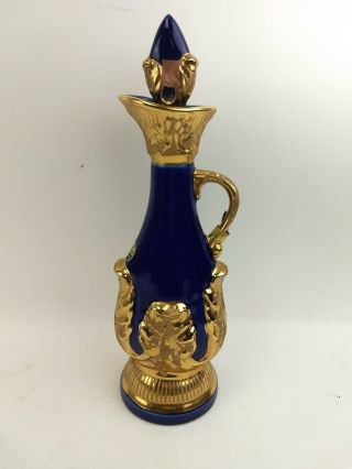1966 Vintage Jim Beam Cobalt 172 Month Blue And Gold Bourbon Decanter Barware