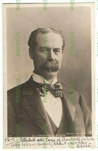 Old Postcard Sir Thomas Lipton Business Man & America 