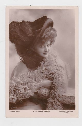 Great Old Real Photo Card Gaby Deslys Singer Dancer Actress 1907 Bassano