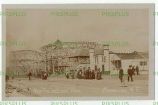 Old Postcard Early Roller Coaster / Big Dipper Morecambe Lancs Real Photo C.  1905