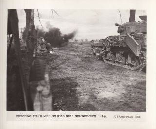 Wwii Us Army Photo Sherman Mine Flayer Tank Teller At Geilenkirchen 50