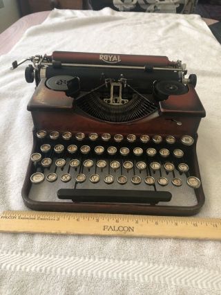Vintage Royal Portable Typewriter.  Red