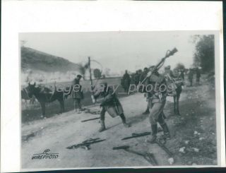 1941 World War Ii Greek Soldier Helps Destroy Rifles Wirephoto
