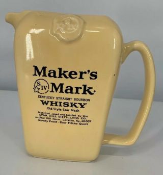 Maker’s Mark Whiskey Ceramic Pitcher Jug Advertising Pottery