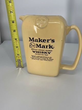 Maker’s Mark Whiskey Ceramic Pitcher Jug Advertising Pottery 2