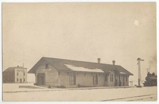1909 Heyburn,  Idaho - Real Photo Railroad Station & Hotel - Old Depot Postcard