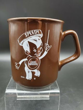 Rare Speedy Alka Seltzer Brown Coffee Cup Miles Lab Elkhart,  In