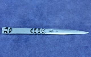 Taxco Mexico Sterling Silver Letter Opener Pre Columbian Design - Artist Signed