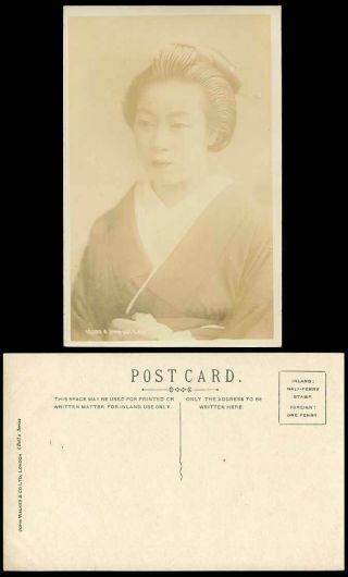 Japan Old Real Photo Postcard A Japanese Lady Geisha Girl Woman John Walker & Co