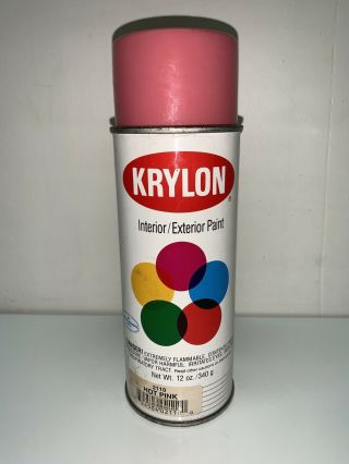 Vintage Spray Paint Can Krylon Hot Pink No.  2110
