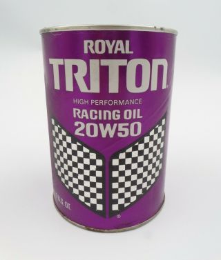 Royal Triton High Performance Racing Oil Can 20w50 1 Us Quart Api - Se Nos Vintage