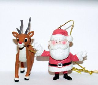 Rudolph The Red Nosed Reindeer Santa Claus And Rudolph Ornaments