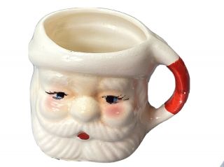 Vintage Old Santa Claus Face Mug Christmas Cup 3”