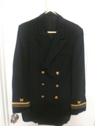 Ww2 Us Navy Officers Dress Uniform Jacket With Navy Business Cards.  Provenance