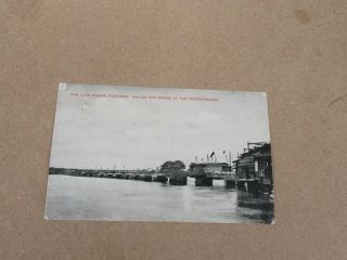 Old Postcard China Foochow Fuzhou The Long Bridge 1909 To Uk Via Siberia