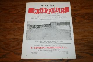 1920s Caterpillar Crawler Tractor Advertising Sales Brochure Paris