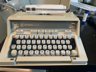 Hermes 3000 Portable Typewriter W/ Case.  No For Parts/repair