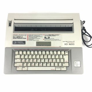 Smith Corona Xd 4600 Spell Right Dictionary Electronic Typewriter With Cover