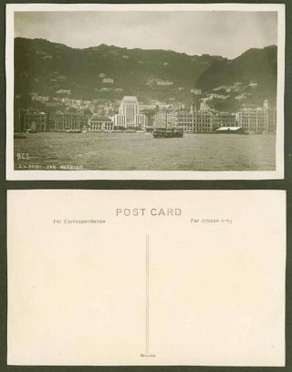 Hong Kong Old Real Photo Postcard H.  K.  From The Harbour,  Ferry Boat,  Wharf,  Quay