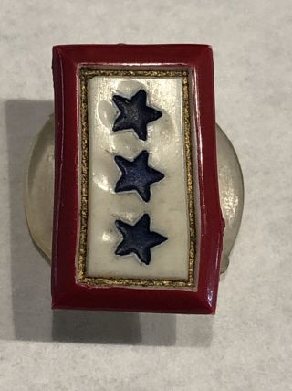 Wwii Ww2 Us Homefront Son In Military Service 3 Three Star Button Hole Pin
