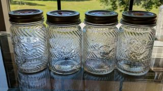Four Vintage Jumbo Peanut Butter Jars By The Frank Tea & Spice Co Cincinnati