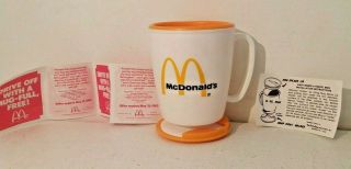 Vintage 1983 Mcdonalds Whirley Usa Plastic Travel Mug Coffee Cup