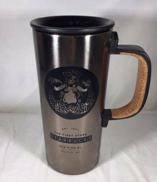 First Starbucks Mermaid Logo Travel Mug Cup Tumbler With Handle Pike Place