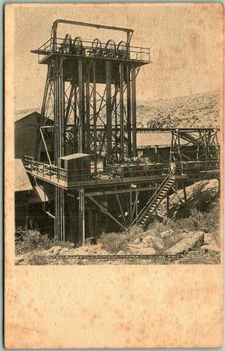 1900s Globe,  Arizona Postcard " Shaft,  Old Dominion Copper Co.  " Mining