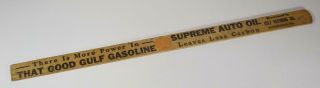 Orig Vtg 1920s Gulf Gasoline Advertising Ford Wood Gas Gauge Stick