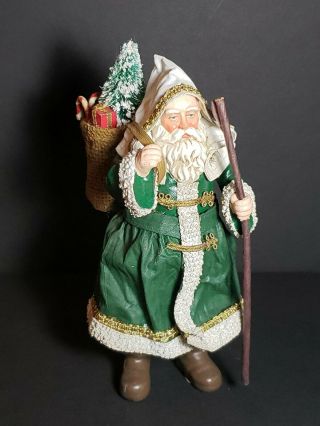 Possible Dreams Clothtiques Santa With Staff Green Coat 1993