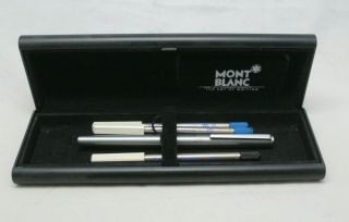 Mont Blanc The Art Of Writing Sliver Ballpoint Pen With 3 Replacement W/box