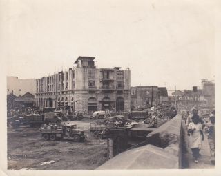 Wwii Photo Us Army Trucks Red Cross Building Manila 1945 Philippines 31