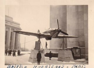 Wwii Snapshot Photo British Raf Hurricane Fighter Paris 1944 France 42