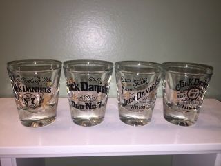 Jack Daniels Vintage Shot Glass Set Of (4) Shot Glasses