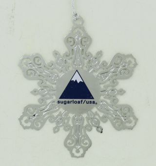 Sugarloaf / USA Silver Snowflake Ornament - Mountain 2