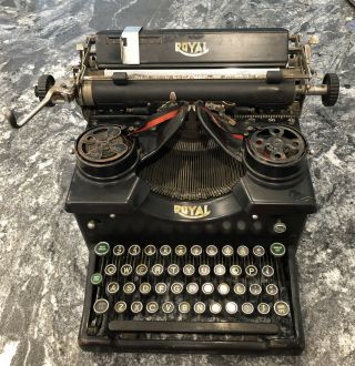 Vintage Royal Typewriter Model 10 With Beveled Side Window Panels
