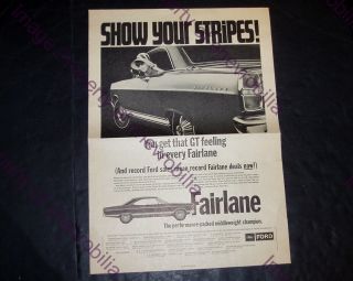 1967 Ford Fairlane Gt Hardtop 15x21 " Newspaper Ad Proof From Ford 