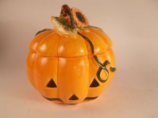 Vintage Royal Norfolk Jack - O - Lantern Pumpkin Ceramic Candy Cookie Jar Halloween