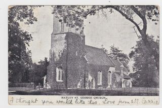 Old Card Hatley St George Church 1904 Gamlingay Cambridge Duxford Maud Hagger
