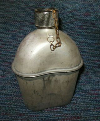 WW2 US Army Military Vintage Canteen S.  M.  Co dated 1945 Shape 2