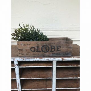 Vintage Globe Wooden Cheese Box Plankiton Packing Co Milwaukee,  Wis.